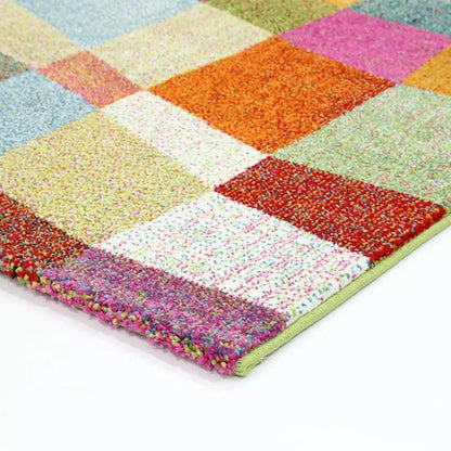 Galaxy Multi Coloured Square Patterned Rug decorugonline