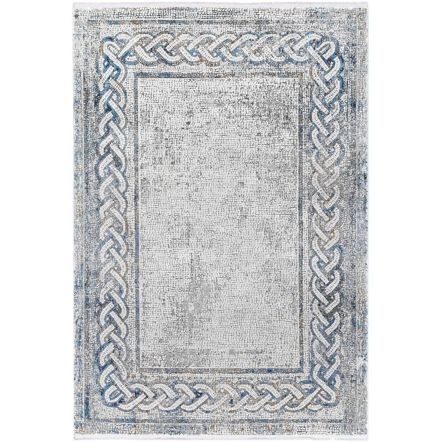 Giorgio Grey & Blue Mosaic Rug DecoRug