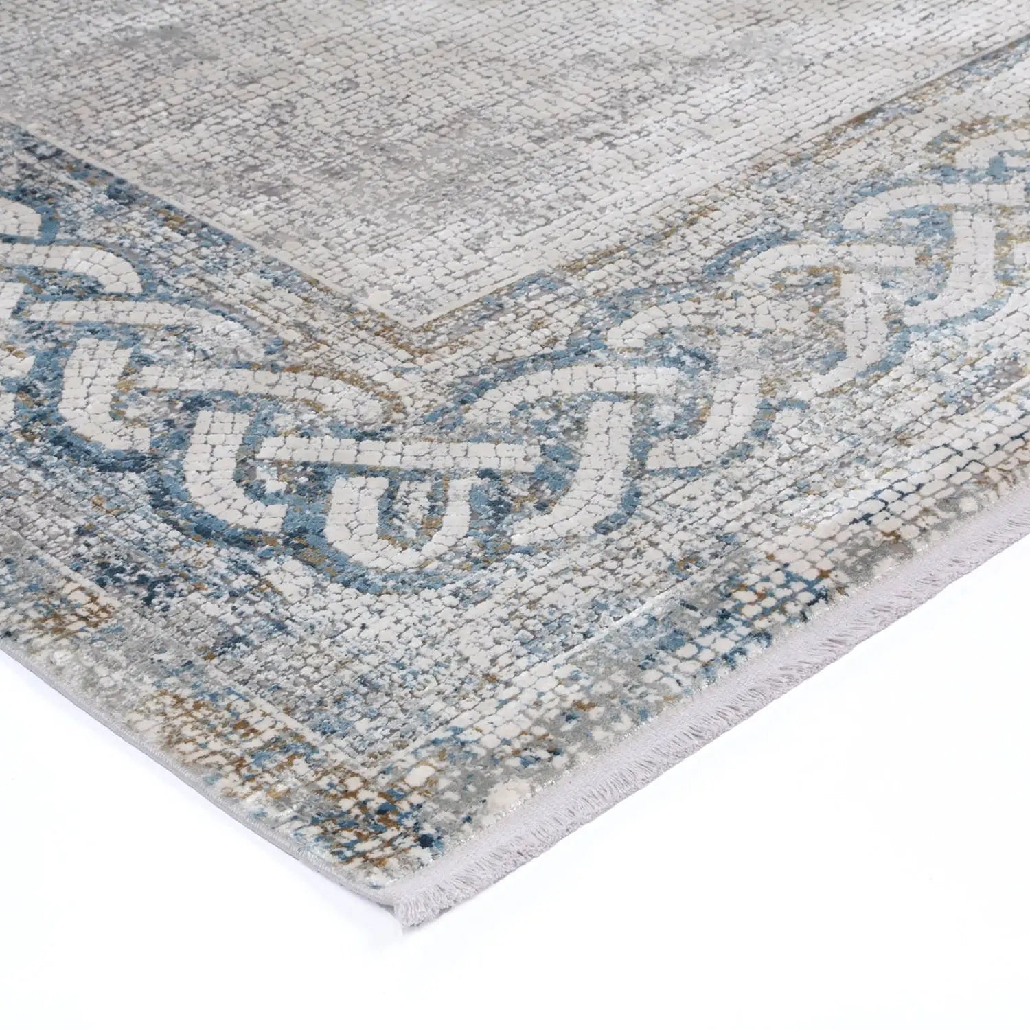 Giorgio Grey & Blue Mosaic Rug DecoRug