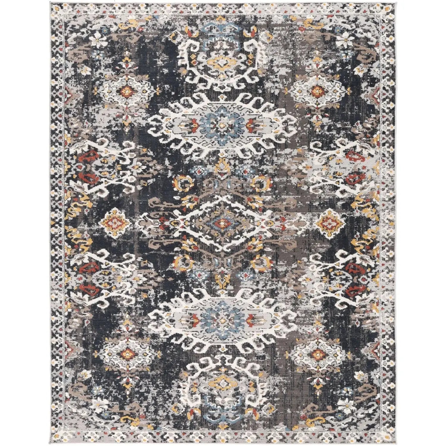 Havana Grey and Blue Tribal Rug DecoRug