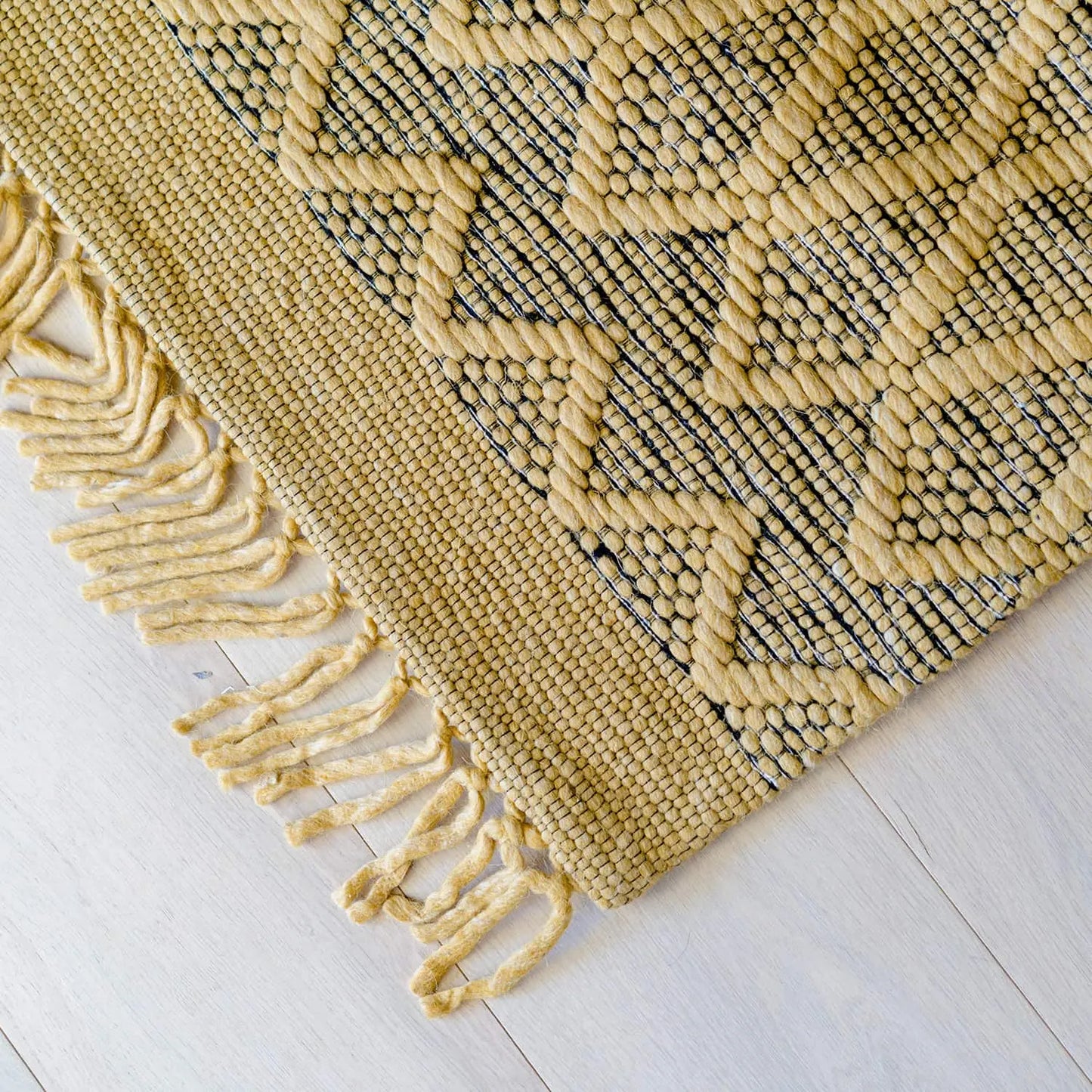 Kailua Mustard Wool Rug (Moroccan) DecoRug