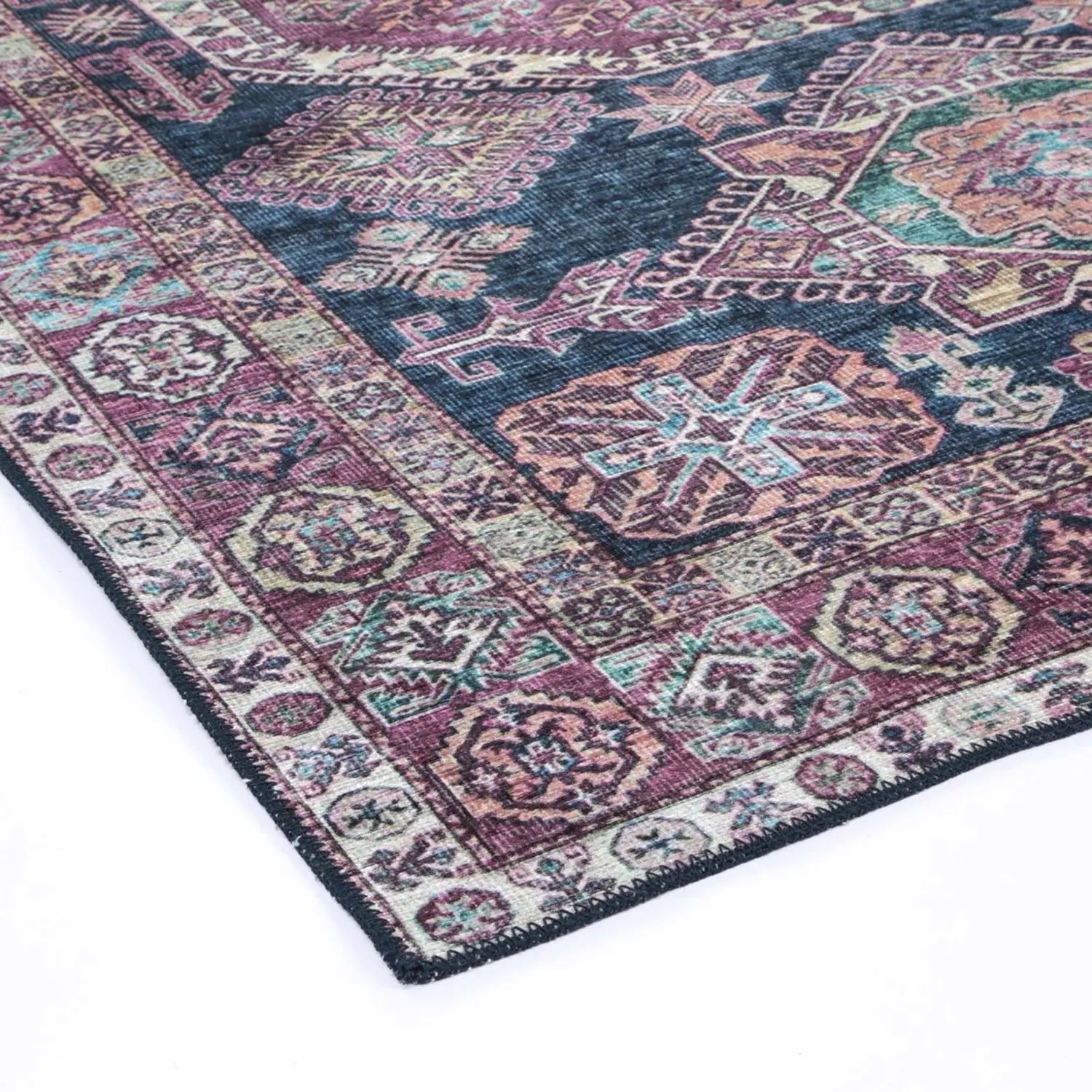 Rajah Navy and Purple Vintage Rug DecoRug