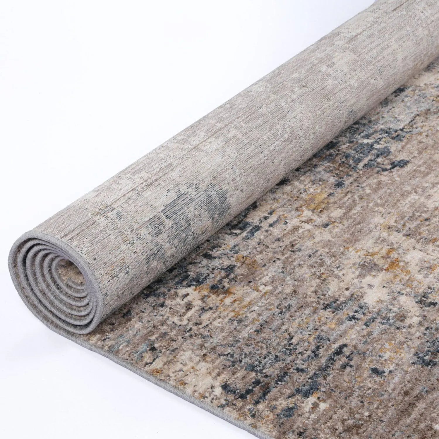 Shira Abstract Beige-Blue Rug | Floor Rugs at DecoRug
