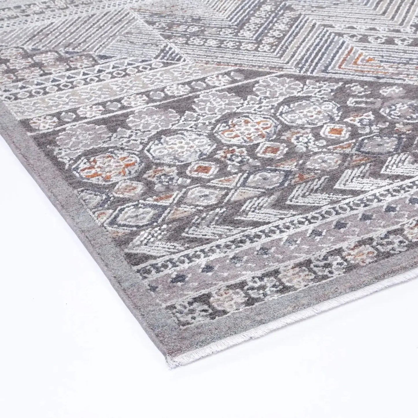 Zagros Aztec Motif Rug in Silver DecoRug